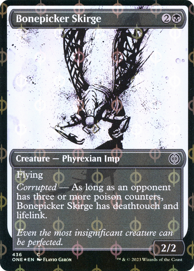 Bonepicker Skirge (Showcase Ichor Step-and-Compleat Foil) [Phyrexia: All Will Be One] | PLUS EV GAMES 