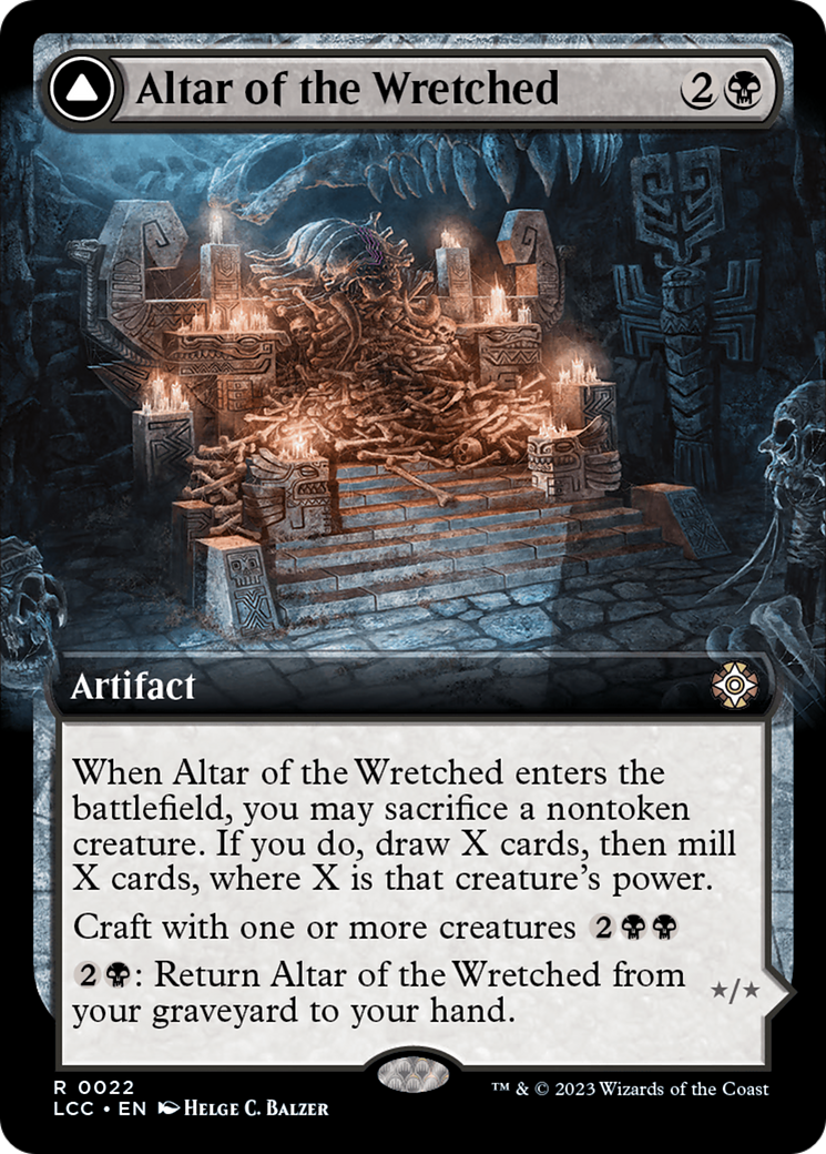 Altar of the Wretched // Wretched Bonemass (Extended Art) [The Lost Caverns of Ixalan Commander] | PLUS EV GAMES 