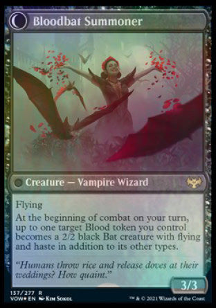 Voldaren Bloodcaster // Bloodbat Summoner [Innistrad: Crimson Vow Prerelease Promos] | PLUS EV GAMES 