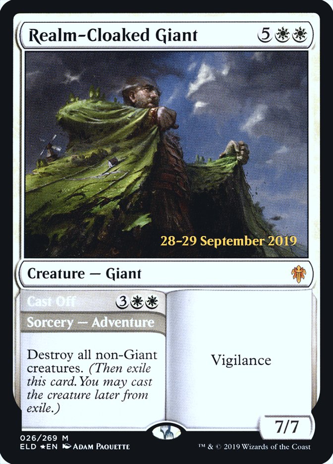 Realm-Cloaked Giant // Cast Off  [Throne of Eldraine Prerelease Promos] | PLUS EV GAMES 