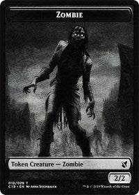 Zombie (010) // Zombie (011) Double-sided Token [Commander 2019 Tokens] | PLUS EV GAMES 