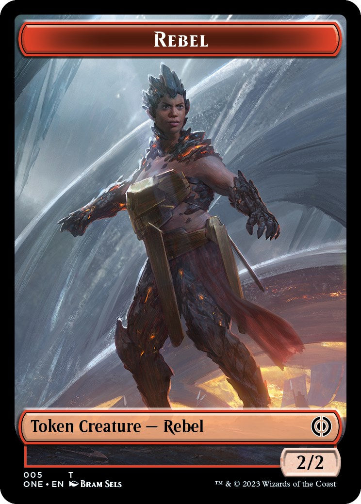 Rebel // Goblin Double-Sided Token [Phyrexia: All Will Be One Commander Tokens] | PLUS EV GAMES 