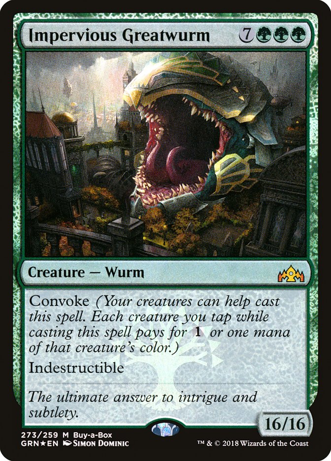 Impervious Greatwurm (Buy-A-Box) [Guilds of Ravnica] | PLUS EV GAMES 