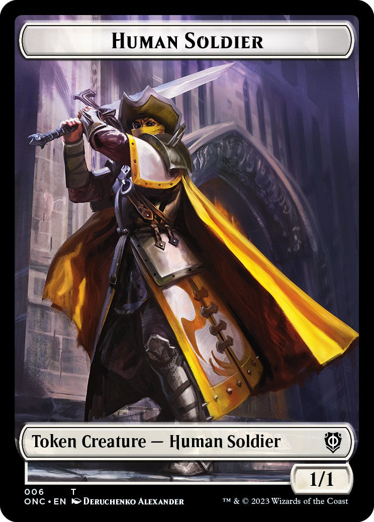 Human Soldier // Elephant Double-Sided Token [Phyrexia: All Will Be One Commander Tokens] | PLUS EV GAMES 