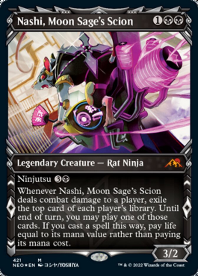 Nashi, Moon Sage's Scion (Showcase) (Foil Etched) [Kamigawa: Neon Dynasty] | PLUS EV GAMES 