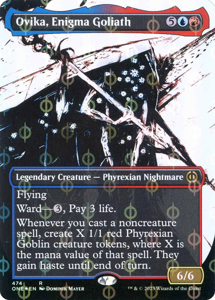 Ovika, Enigma Goliath (Borderless Ichor Step-and-Compleat Foil) [Phyrexia: All Will Be One] | PLUS EV GAMES 