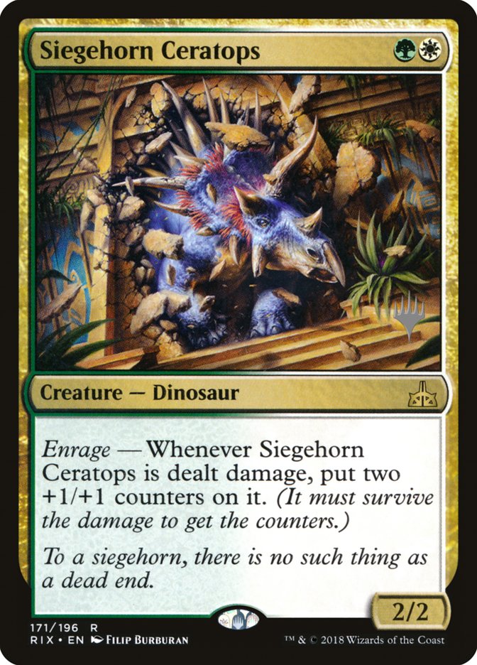 Siegehorn Ceratops (Promo Pack) [Rivals of Ixalan Promos] | PLUS EV GAMES 