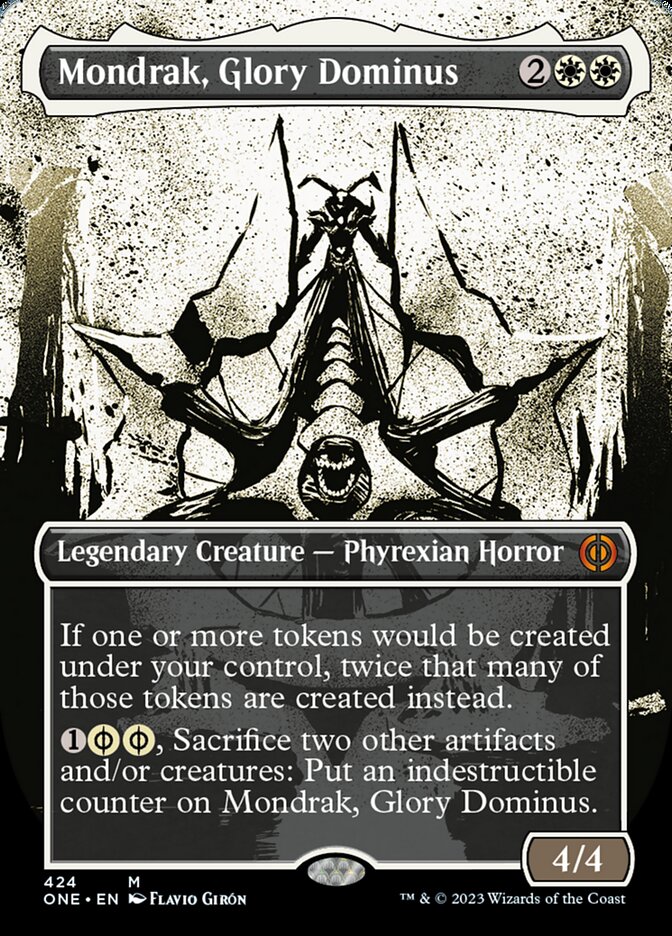 Mondrak, Glory Dominus (Borderless Ichor Step-and-Compleat Foil) [Phyrexia: All Will Be One] | PLUS EV GAMES 