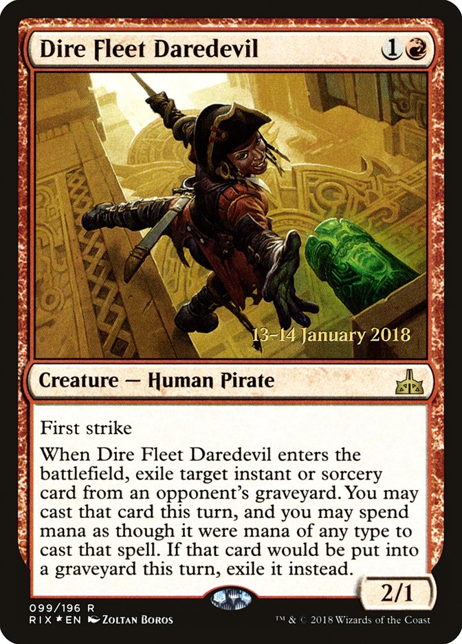 Dire Fleet Daredevil [Rivals of Ixalan Prerelease Promos] | PLUS EV GAMES 