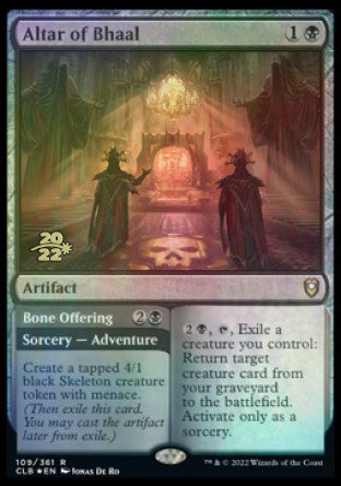 Altar of Bhaal // Bone Offering [Commander Legends: Battle for Baldur's Gate Prerelease Promos] | PLUS EV GAMES 