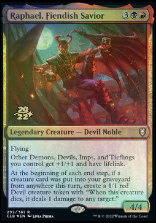 Raphael, Fiendish Savior [Commander Legends: Battle for Baldur's Gate Prerelease Promos] | PLUS EV GAMES 