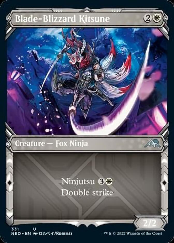 Blade-Blizzard Kitsune (Showcase Ninja) [Kamigawa: Neon Dynasty] | PLUS EV GAMES 