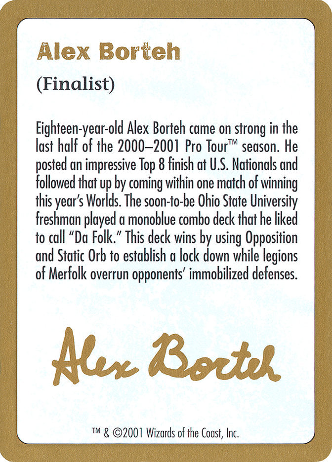 Alex Borteh Bio [World Championship Decks 2001] | PLUS EV GAMES 