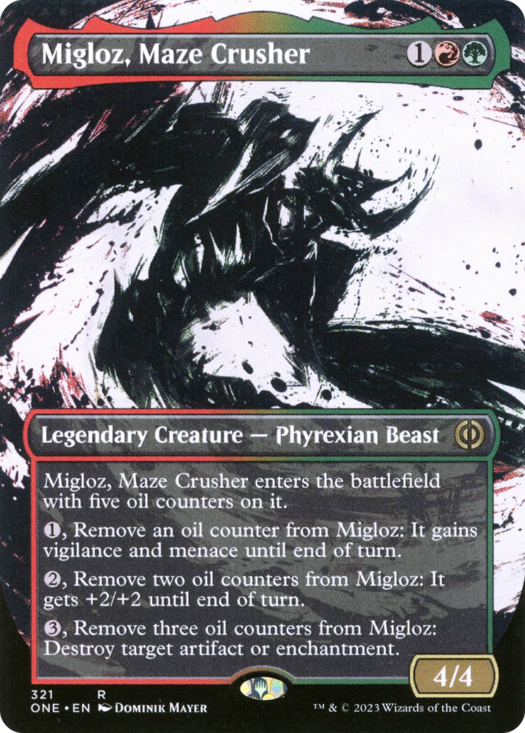 Migloz, Maze Crusher (Borderless Ichor) [Phyrexia: All Will Be One] | PLUS EV GAMES 