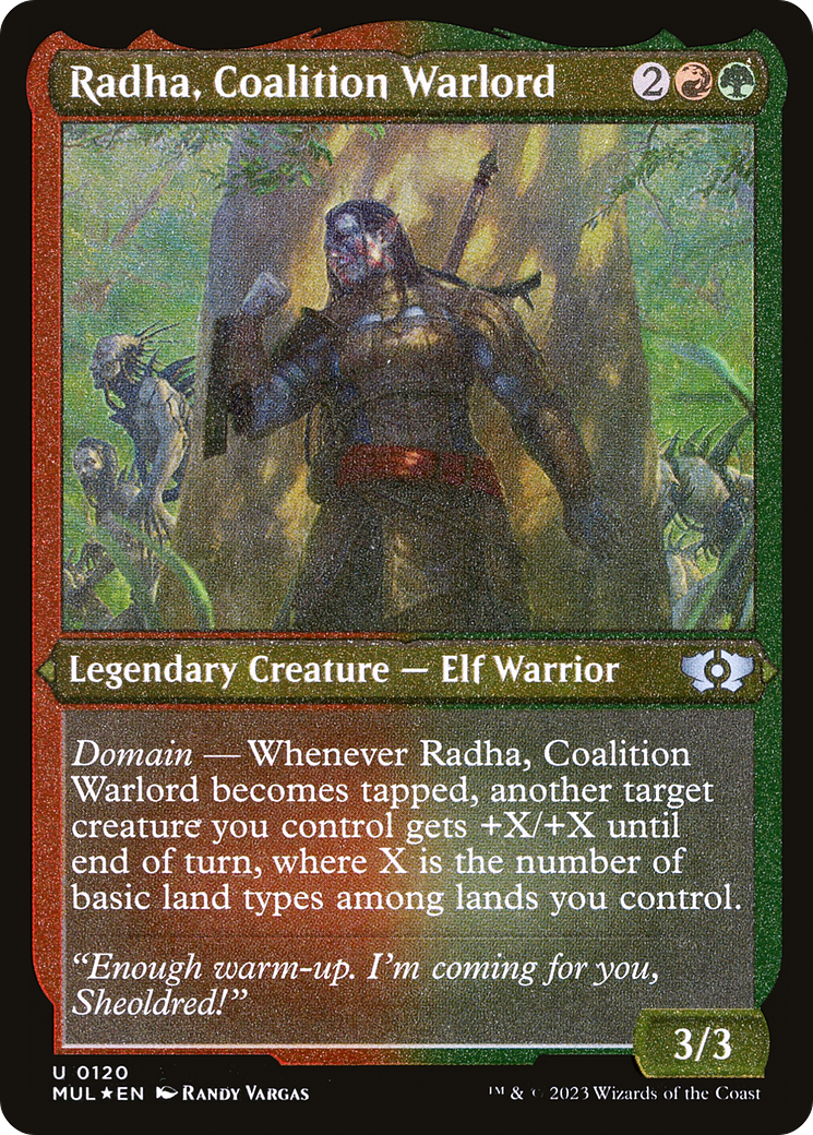 Radha, Coalition Warlord (Foil Etched) [Multiverse Legends] | PLUS EV GAMES 