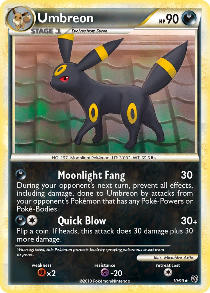 Umbreon (10/90) (Cracked Ice Holo) (Theme Deck Exclusive) [HeartGold & SoulSilver: Undaunted] | PLUS EV GAMES 