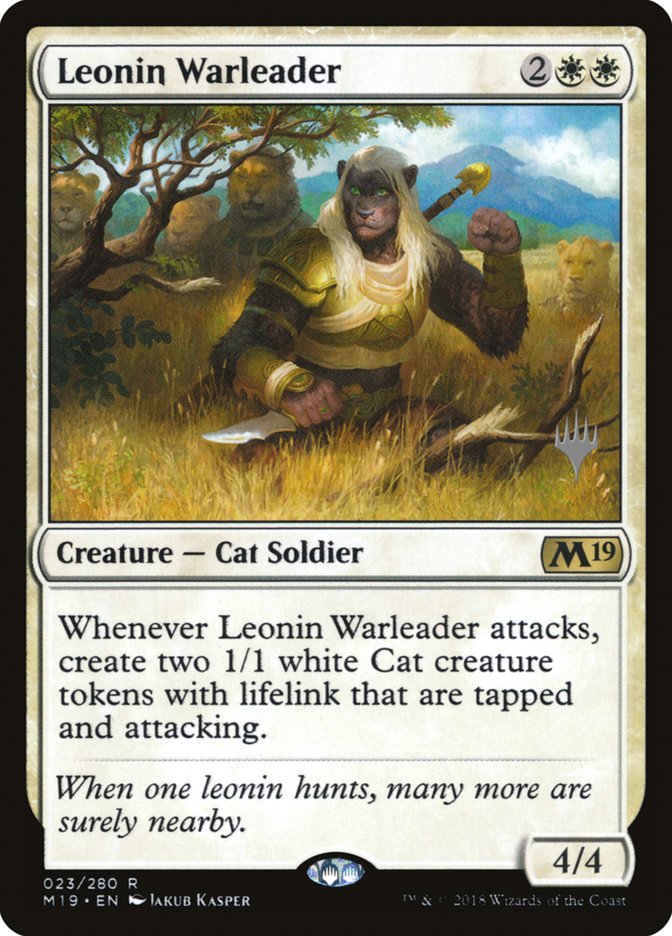 Leonin Warleader (Promo Pack) [Core Set 2019 Promos] | PLUS EV GAMES 