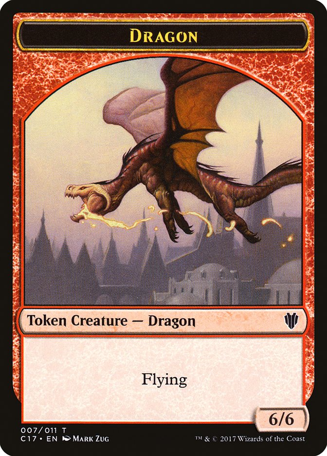 Cat Dragon // Dragon (007) Double-sided Token [Commander 2017 Tokens] | PLUS EV GAMES 