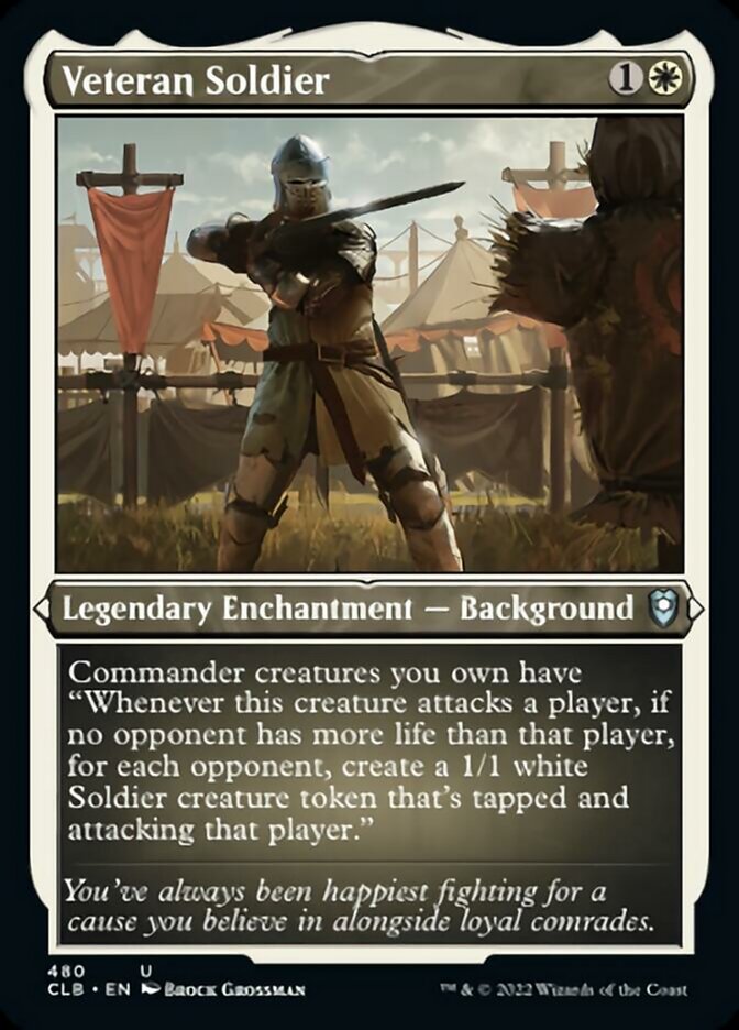 Veteran Soldier (Foil Etched) [Commander Legends: Battle for Baldur's Gate] | PLUS EV GAMES 