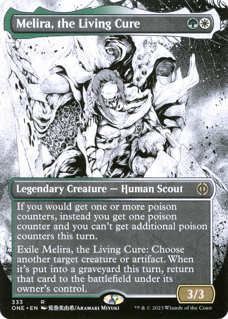 Melira, the Living Cure (Borderless Manga) [Phyrexia: All Will Be One] | PLUS EV GAMES 