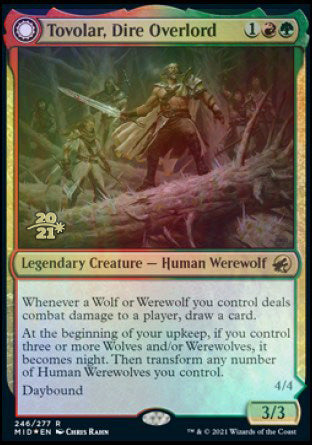 Tovolar, Dire Overlord // Tovolar, the Midnight Scourge [Innistrad: Midnight Hunt Prerelease Promos] | PLUS EV GAMES 