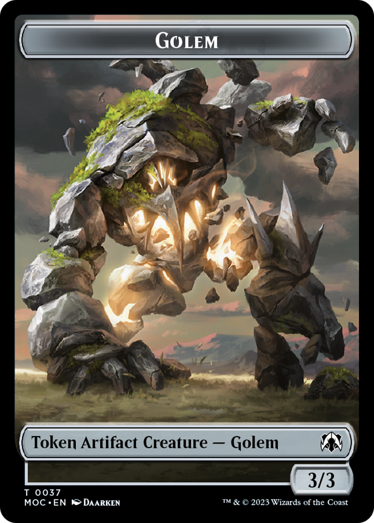 Golem // Blood Double-Sided Token [March of the Machine Commander Tokens] | PLUS EV GAMES 