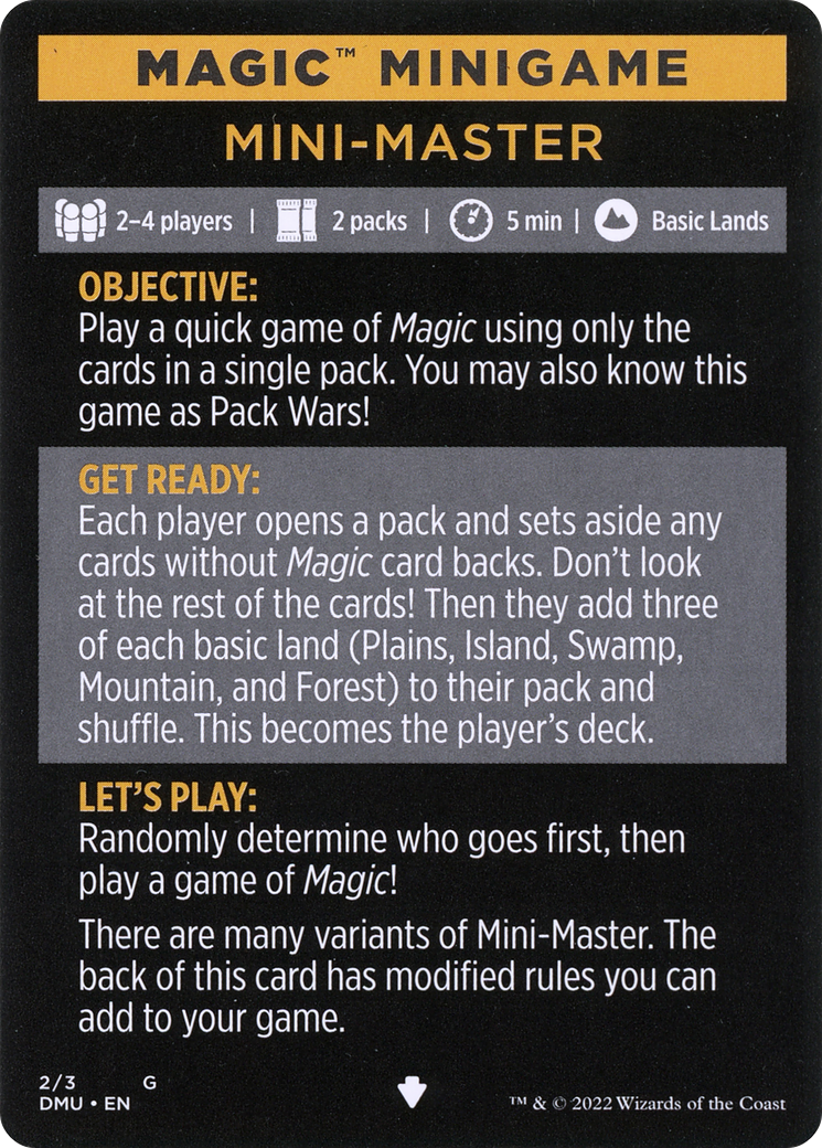 Mini-Master (Magic Minigame) [Commander Legends: Battle for Baldur's Gate Minigame] | PLUS EV GAMES 