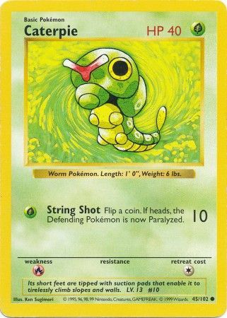 Caterpie (45/102) [Base Set (Shadowless)]