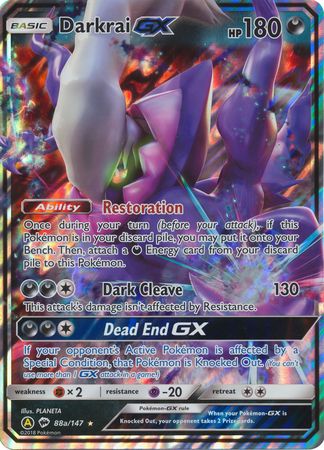 Darkrai GX (88/147) (Alternate card) (Jumbo Card) [Sun & Moon: Burning Shadows]