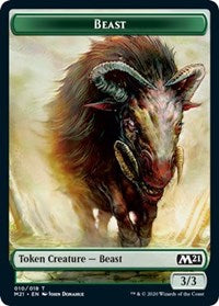 Beast // Knight Double-sided Token [Core Set 2021 Tokens] | PLUS EV GAMES 