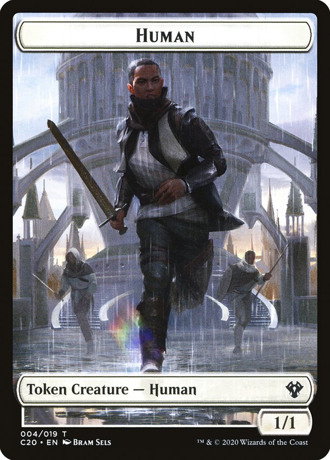 Human // Treasure Double-sided Token [Commander 2020 Tokens] | PLUS EV GAMES 