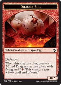 Dragon Egg // Dragon Double-sided Token [Commander 2018 Tokens] | PLUS EV GAMES 