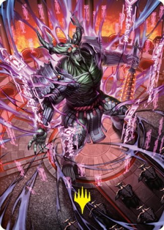 Hidetsugu, Devouring Chaos Art Card (Gold-Stamped Signature) [Kamigawa: Neon Dynasty Art Series] | PLUS EV GAMES 