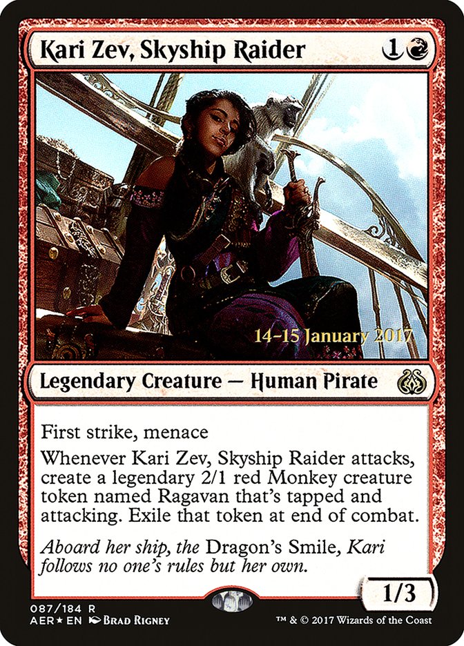 Kari Zev, Skyship Raider  [Aether Revolt Prerelease Promos] | PLUS EV GAMES 