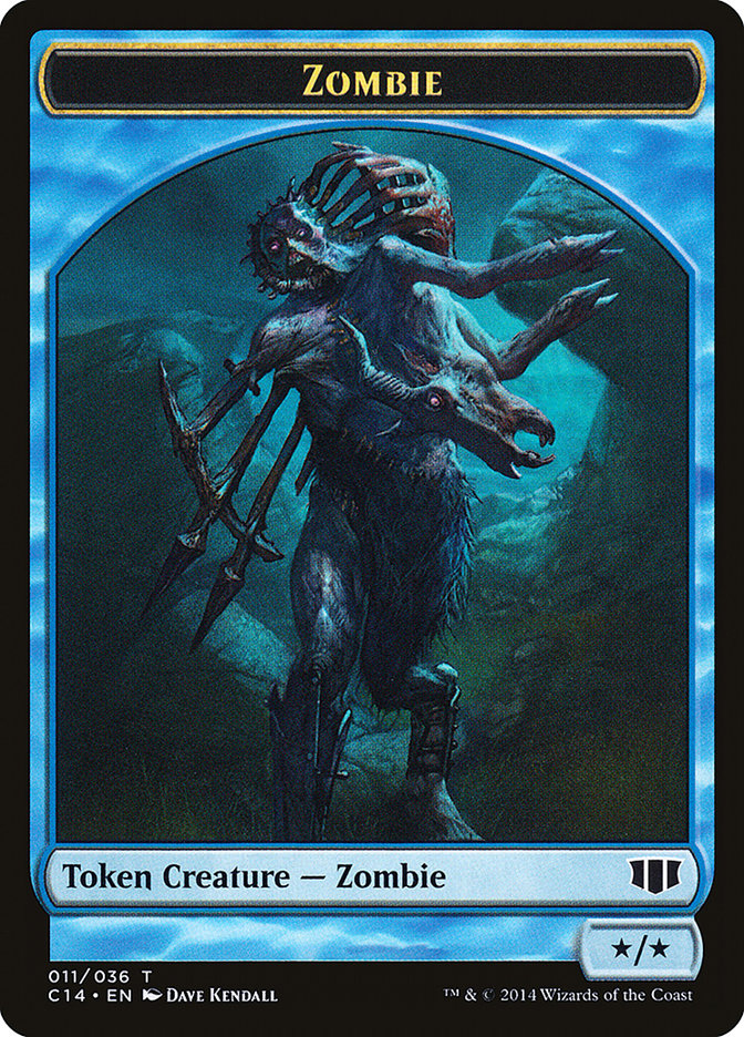 Whale // Zombie (011/036) Double-sided Token [Commander 2014 Tokens] | PLUS EV GAMES 