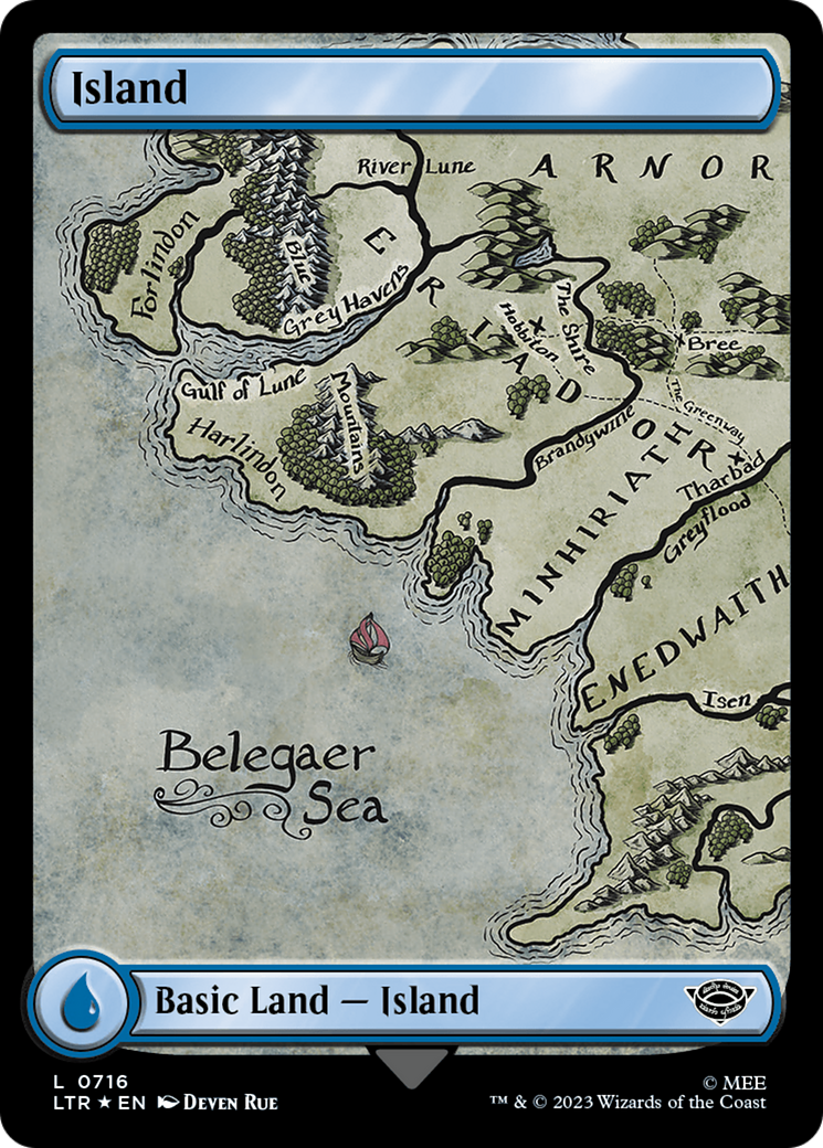 Island (0716) (Surge Foil) [The Lord of the Rings: Tales of Middle-Earth] | PLUS EV GAMES 