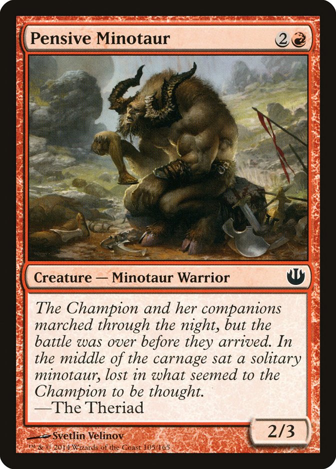 Pensive Minotaur [Journey into Nyx] | PLUS EV GAMES 