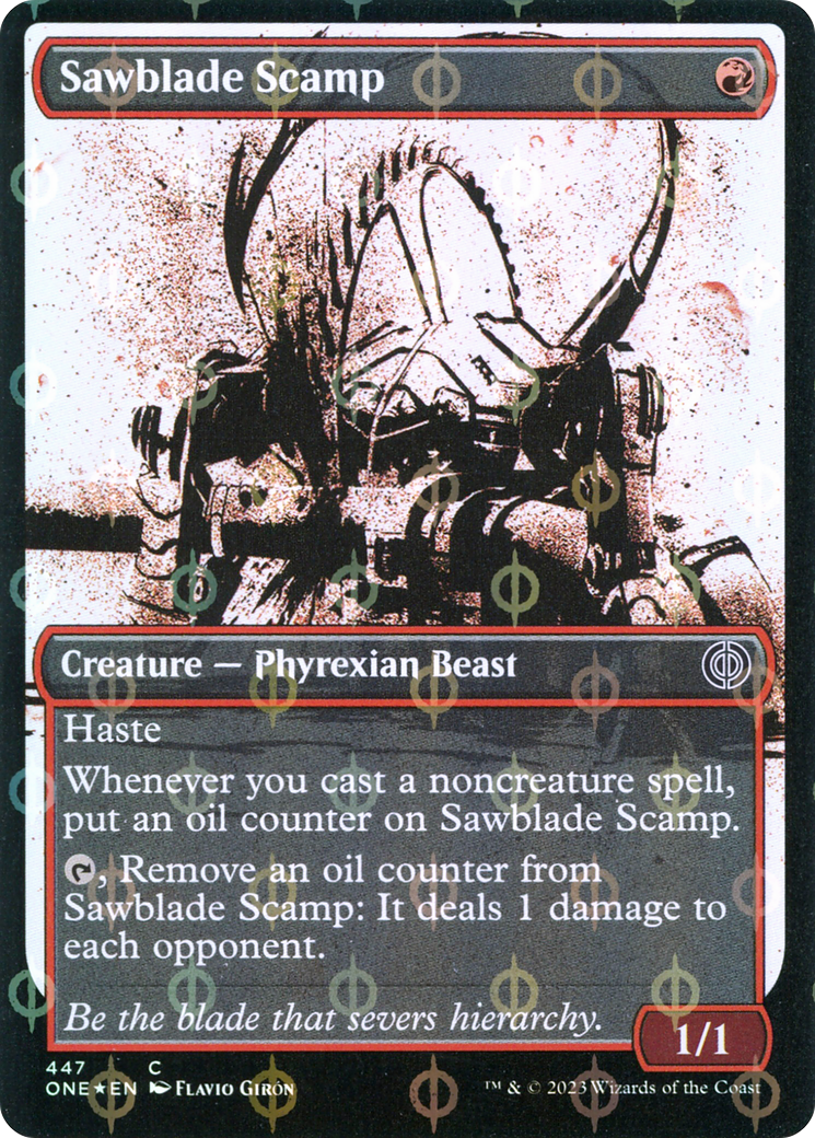 Sawblade Scamp (Showcase Ichor Step-and-Compleat Foil) [Phyrexia: All Will Be One] | PLUS EV GAMES 