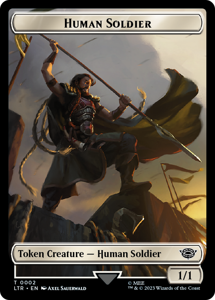 Human (04) // Human Soldier (02) Double-Sided Token [The Lord of the Rings: Tales of Middle-Earth Commander Tokens] | PLUS EV GAMES 