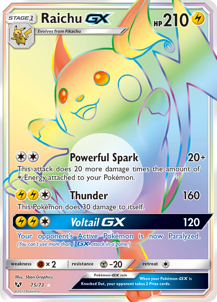 Raichu GX (75/73) [Sun & Moon: Shining Legends] | PLUS EV GAMES 