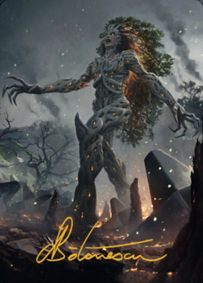 Titania, Gaea Incarnate Art Card (Gold-Stamped Signature) [The Brothers' War Art Series] | PLUS EV GAMES 