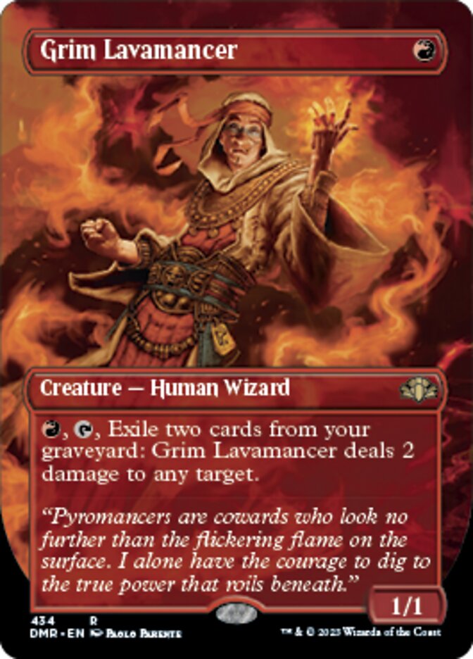 Grim Lavamancer (Borderless Alternate Art) [Dominaria Remastered] | PLUS EV GAMES 