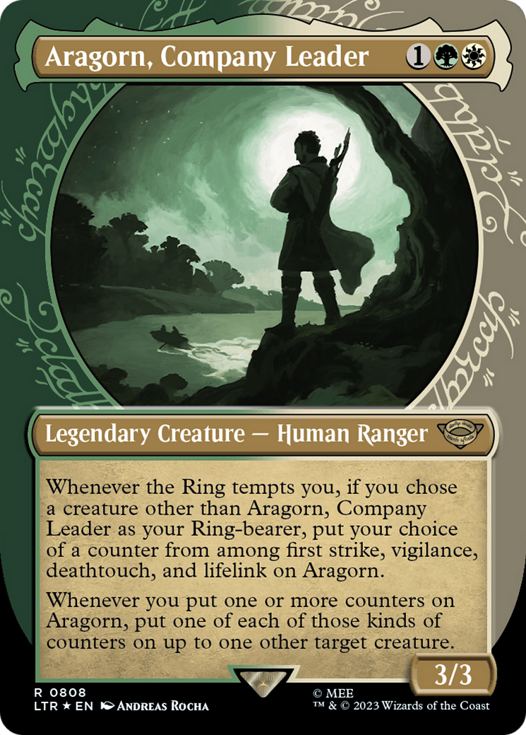 Aragorn, Company Leader (Showcase) (Surge Foil) [The Lord of the Rings: Tales of Middle-Earth] | PLUS EV GAMES 