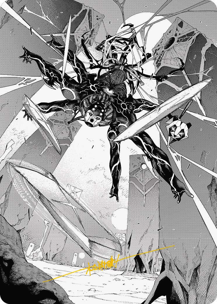 Kaito, Dancing Shadow 2 Art Card (Gold-Stamped Signature) [Phyrexia: All Will Be One Art Series] | PLUS EV GAMES 