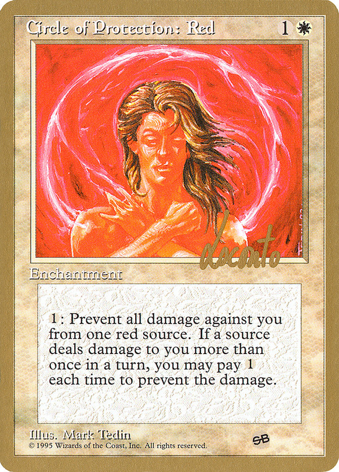 Circle of Protection: Red (Michael Loconto) (SB) (4ED) [Pro Tour Collector Set] | PLUS EV GAMES 