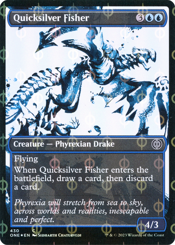 Quicksilver Fisher (Showcase Ichor Step-and-Compleat Foil) [Phyrexia: All Will Be One] | PLUS EV GAMES 