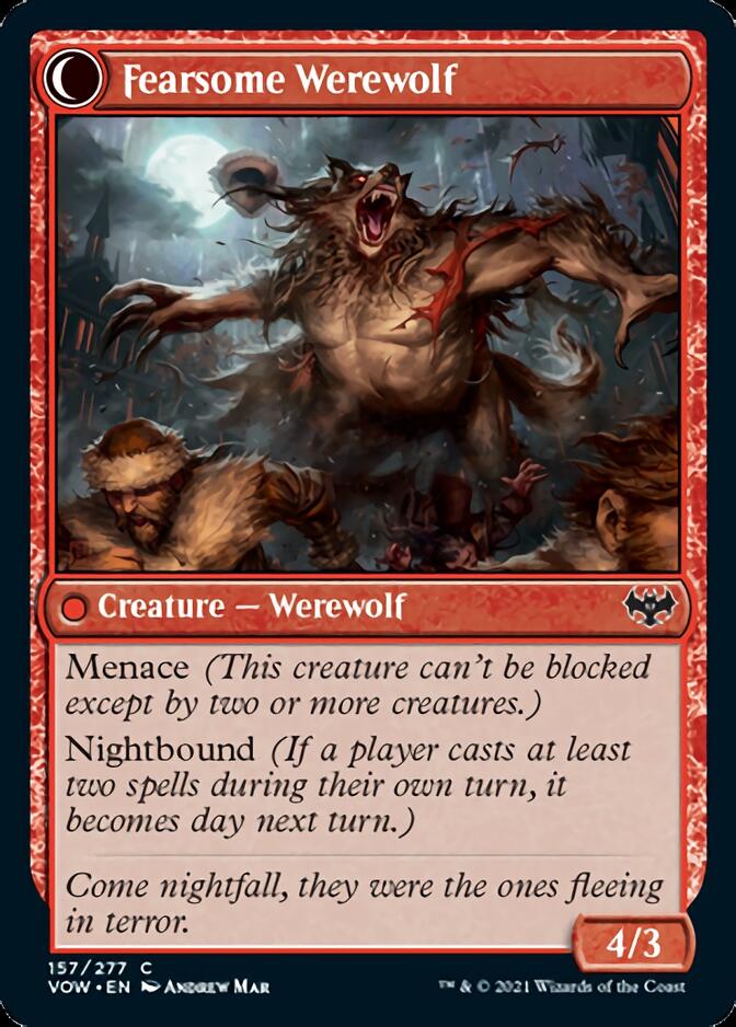 Fearful Villager // Fearsome Werewolf [Innistrad: Crimson Vow] | PLUS EV GAMES 