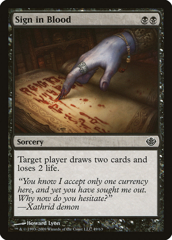 Sign in Blood [Duel Decks: Garruk vs. Liliana] | PLUS EV GAMES 