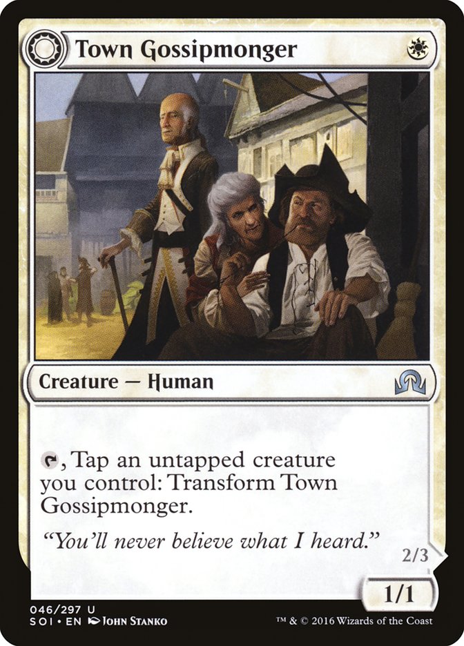 Town Gossipmonger // Incited Rabble [Shadows over Innistrad] | PLUS EV GAMES 