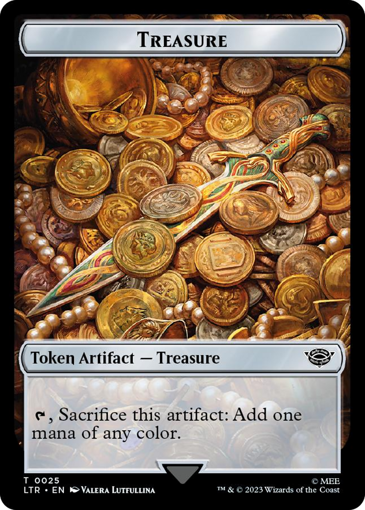 Treasure // Food (0023) Double-Sided Token (Surge Foil) [The Lord of the Rings: Tales of Middle-Earth Tokens] | PLUS EV GAMES 